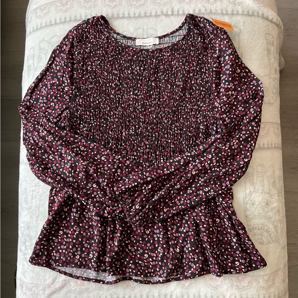 URBAN Romantics Black and Pink Patterned Blouse